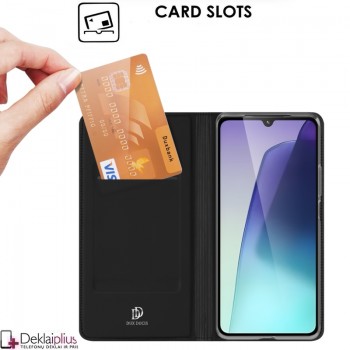 Dux Ducis Skin Pro dirbtinės odos dėklas - juodas (Xiaomi Redmi 14C/Redmi 14R/Poco C75)